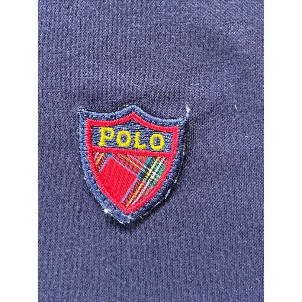 90s Polo Golf Ralph Lauren Mens Medium Long Sleeve Polo Blue Crest Pima Cotton - Picture 5 of 13